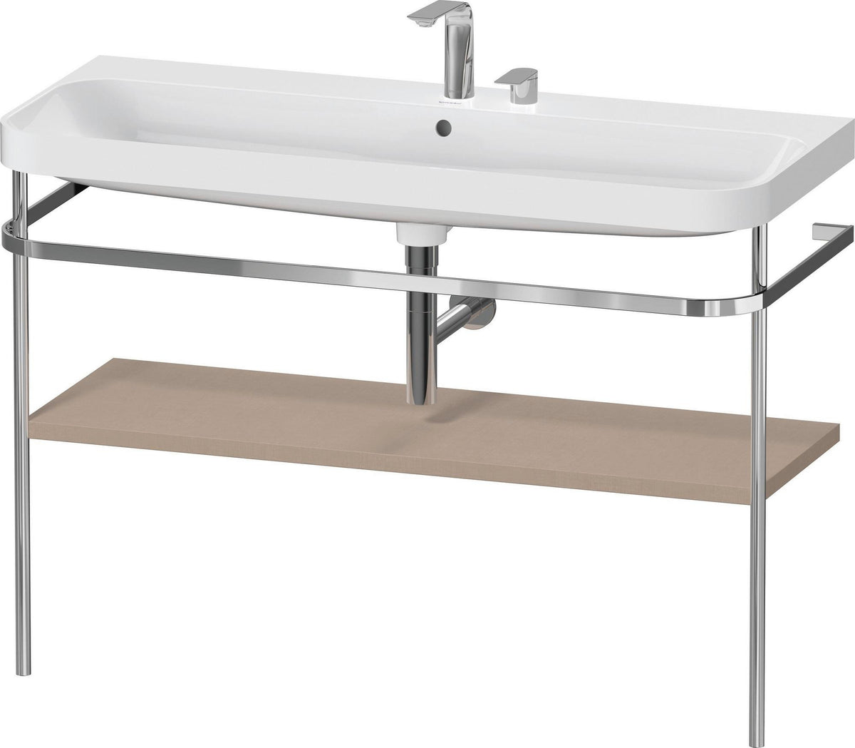 Duravit Happy D.2 c-shaped Waschtischset 1175 mm mit Metallkonsole und Waschschüssel