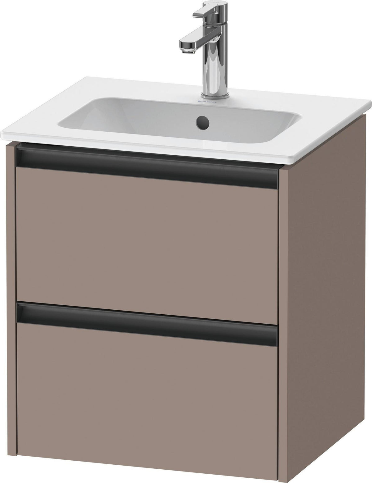 Duravit Ketho.2 Waschtischunterbau wandhängend 510 mm mit 2 Schubkästen, Betongrau Matt