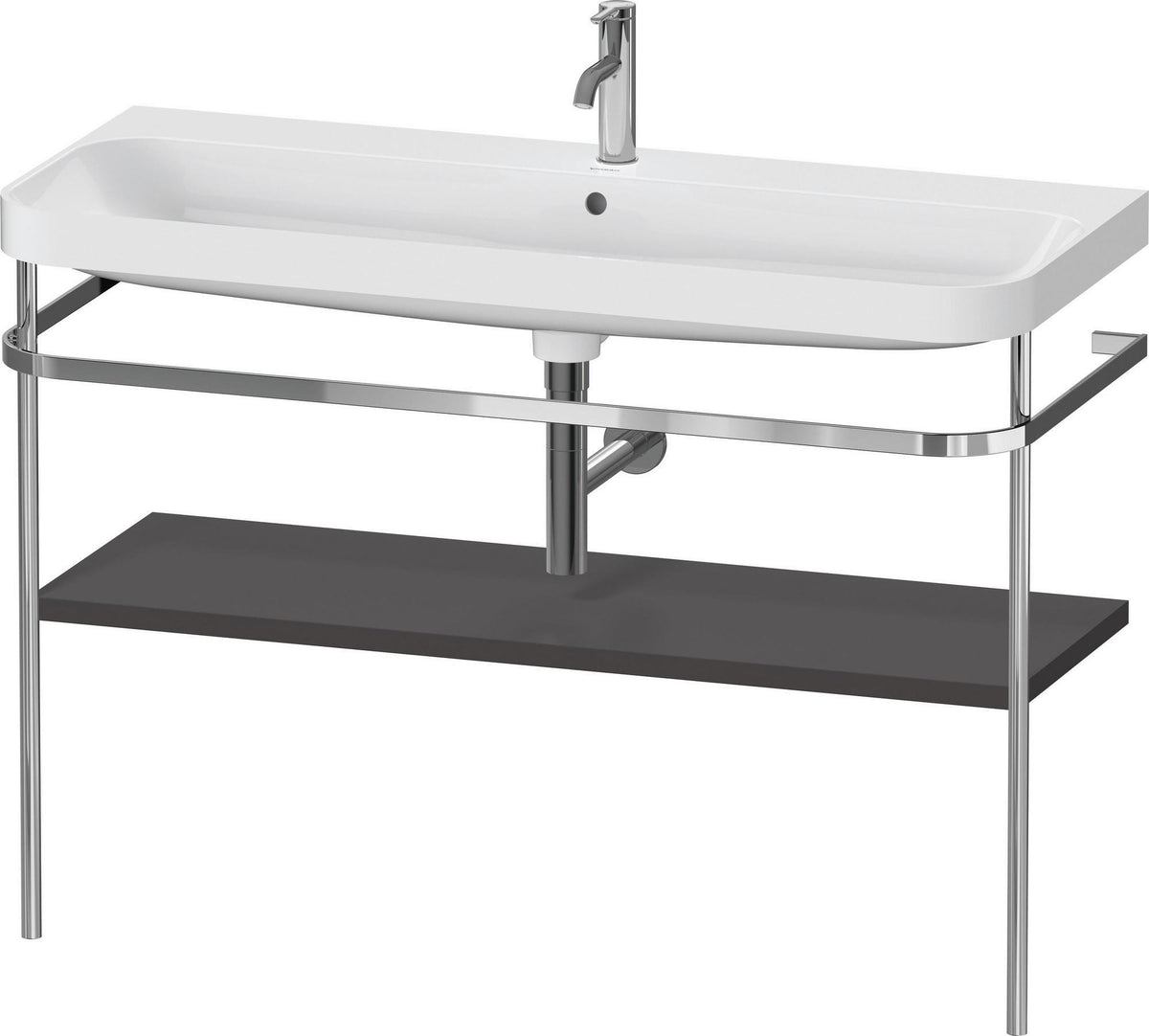 Duravit Happy D.2 c-shaped Waschtischset 1175 mm mit Metallkonsole und Waschschüssel
