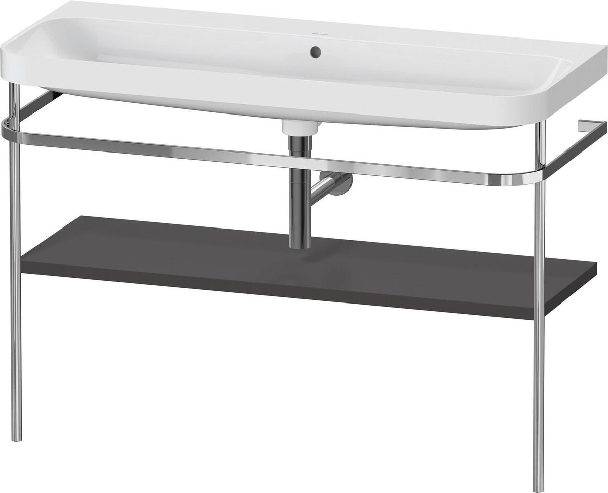 Duravit Happy D.2 c-shaped Waschtischset 1175 mm mit Metallkonsole und Waschschüssel