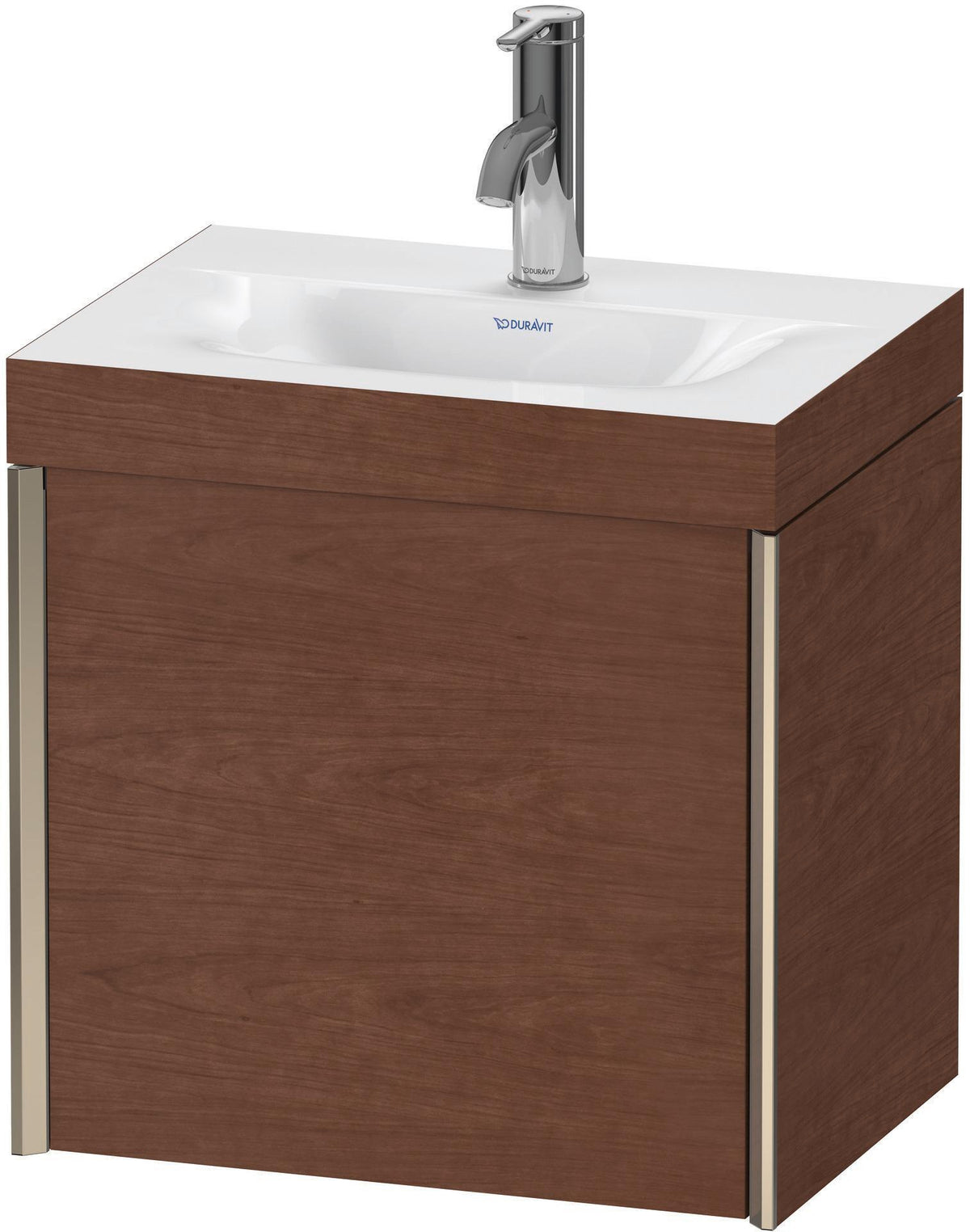 Duravit XViu c-bonded Waschtischunterbauset 460 mm, 1 Tür, champagner matt / amerikanischer Nussbaum