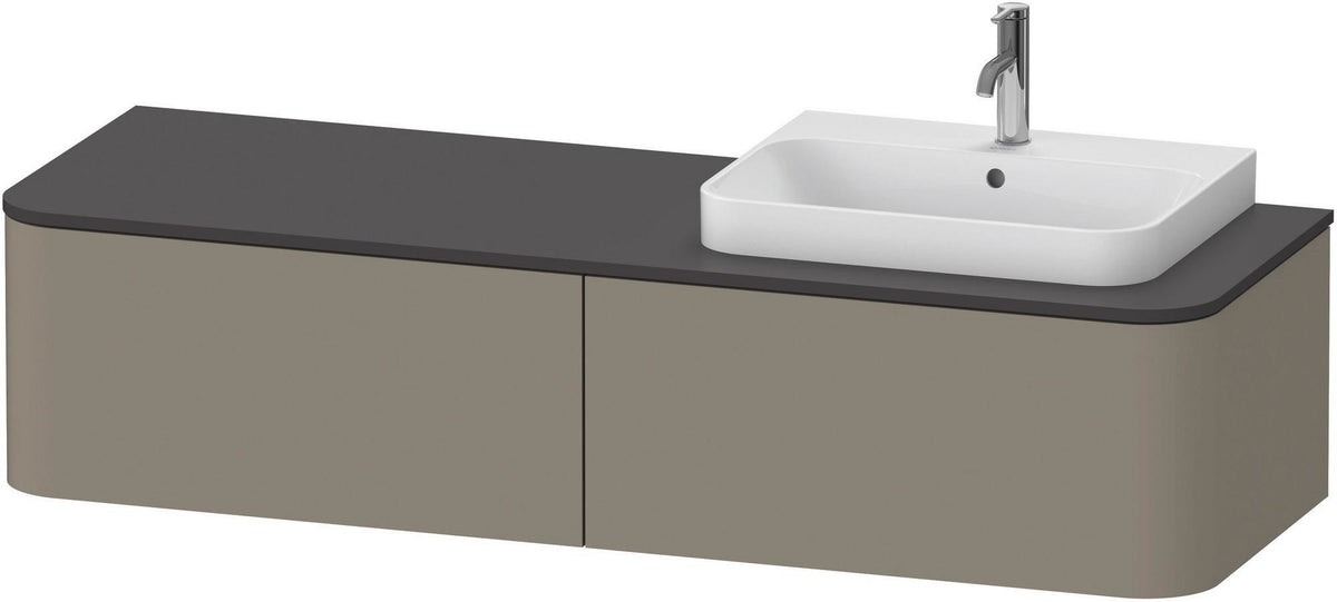 DURAVIT Happy D.2 Konsolenwaschtischunterbau 1600 mm Taupe Supermatt mit 2 Auszügen und Tip-On