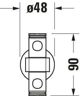 DURAVIT D-Code Handtuchhalter 2-armig schwenkbar 447 mm Chrom
