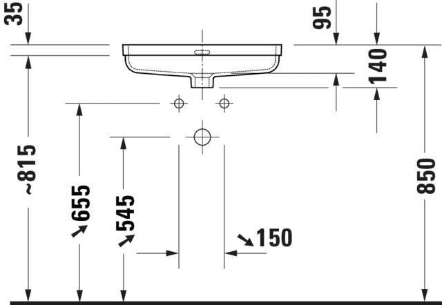 DURAVIT Einbauwaschtisch Soleil by Starck 490 mm Weiß, ohne Hahnloch, mit Überlauf