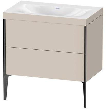 Duravit XViu Möbelwaschtischset 800x480mm mit Unterbau, 2 Auszügen & Viu Waschtisch – Nussbaum Mitte