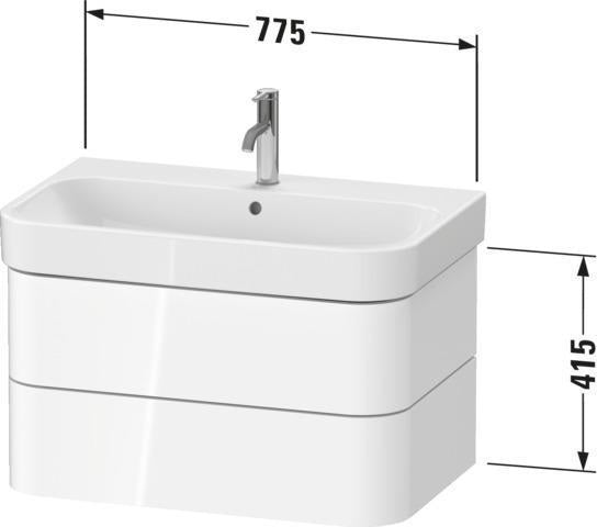 DURAVIT Happy D.2 Waschtischunterbau 775 mm, 2 Schubkästen, Tip-On, Taupe supermatt