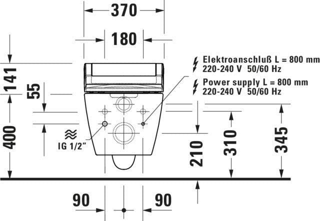 DURAVIT SensoWash Classic Dusch-WC-Sitz in Weiß – mit Fernbedienung, Beleuchtung und einstellbarer Duschstrahlstärke