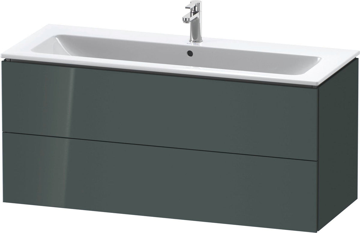 Duravit L-Cube Waschtischunterbau 1220 mm wandhängend in Amerikanisch Nussbaum mit 2 Schubkästen