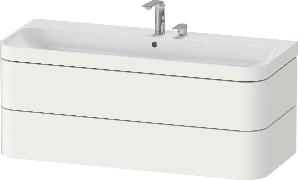 Duravit Happy D.2 c-bonded Waschtischset 1175 mm wandhängend mit 2 Schubkästen und Tip-on Technik