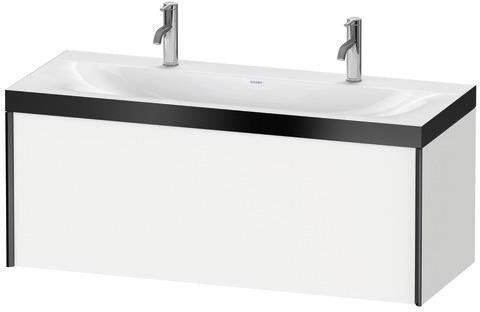 Duravit Möbelwaschtischset XViu 1200x480mm mit Unterbau, 1 Auszug, Nussbaum Mitte
