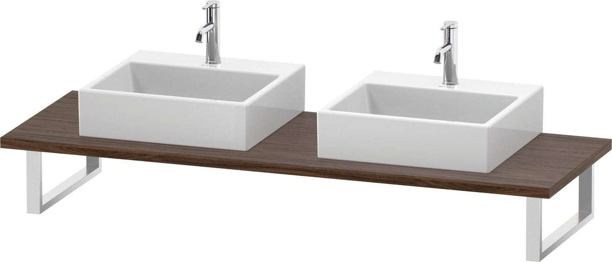 Duravit L-Cube Konsole variabel – 2 Ausschnitte, 550 mm Tiefe, Weiß Matt
