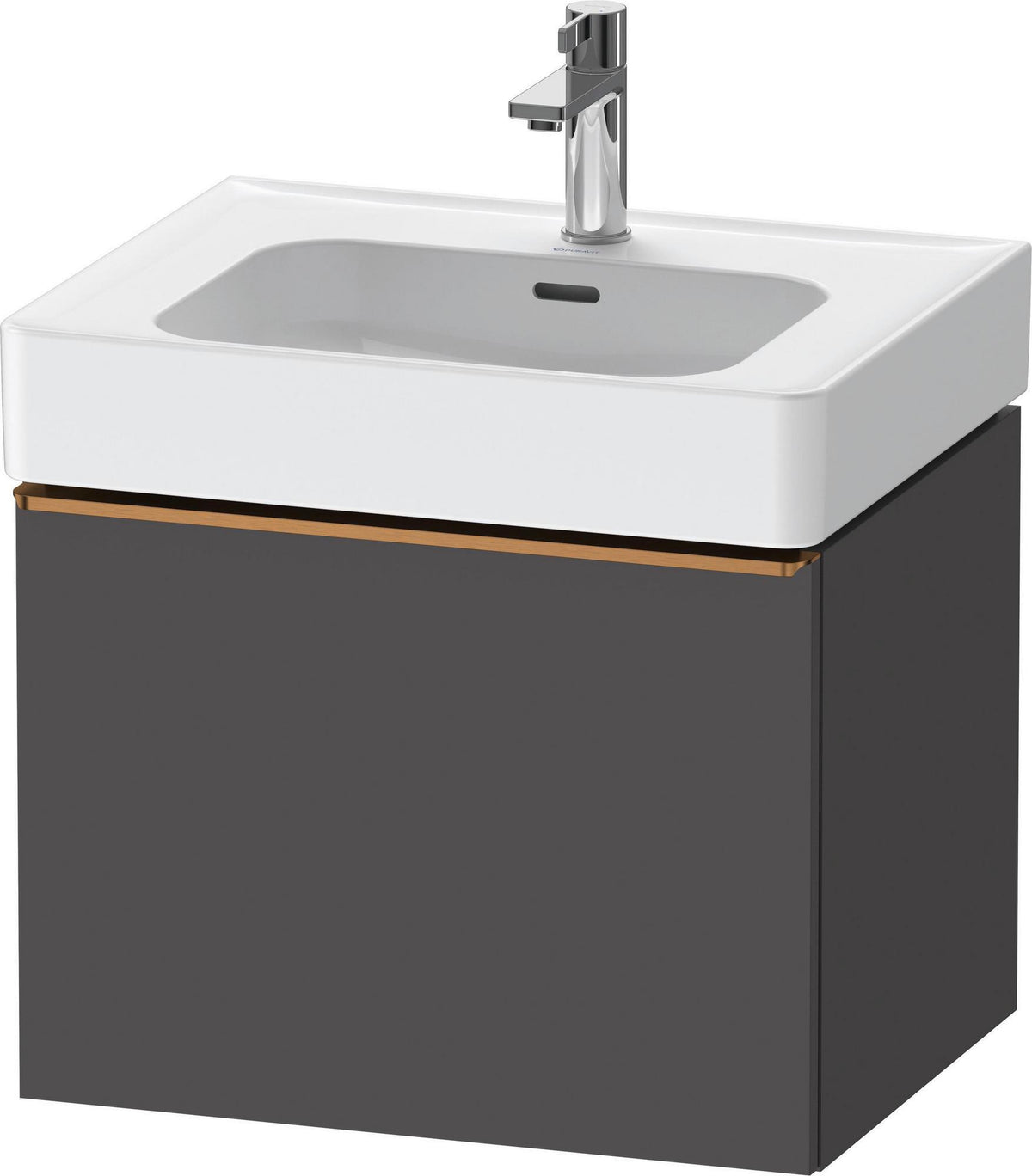 DURAVIT D-Neo Waschtischunterbau 584 mm Eiche Schwarz Matt mit Bronze Griff