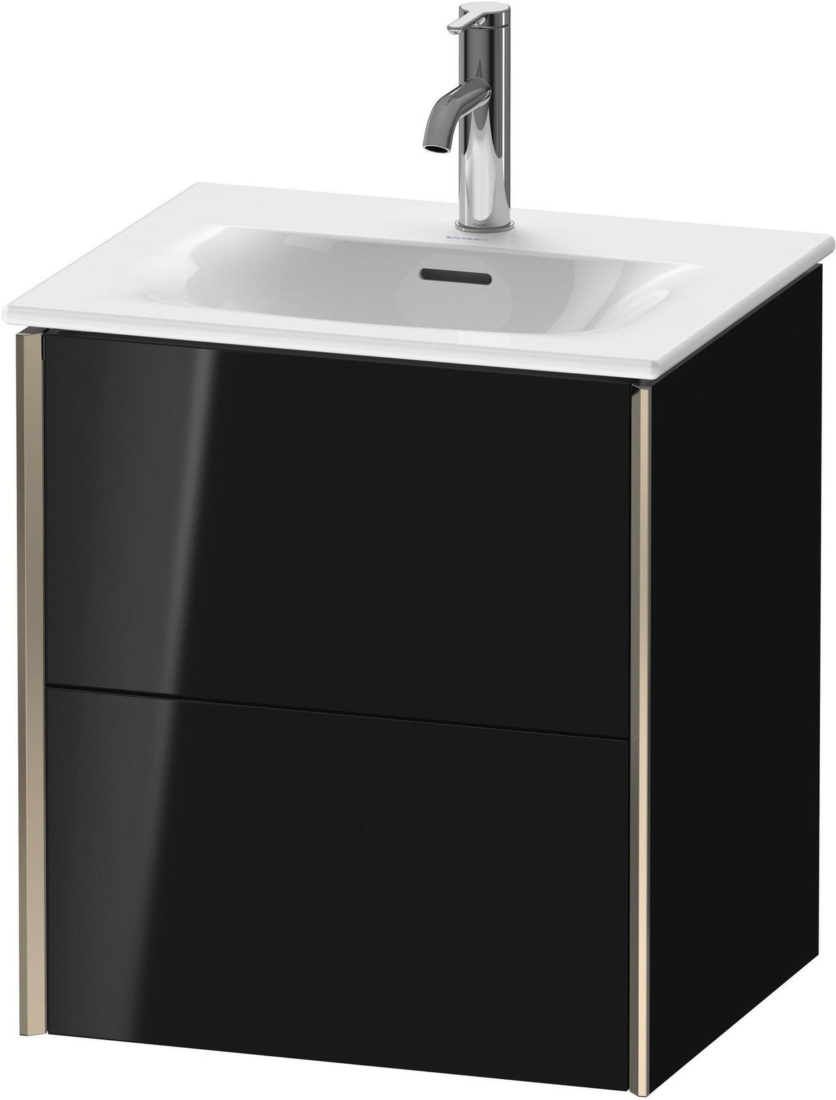 DURAVIT XViu Waschtischunterbau wandhängend 510 mm 2 Schubladen schwarz hochglanz