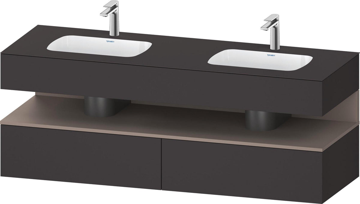DURAVIT Qatego Studio F. A. Porsche Waschtischset 1600 mm mit Konsolenwaschtischunterbau, 2 Auszüge