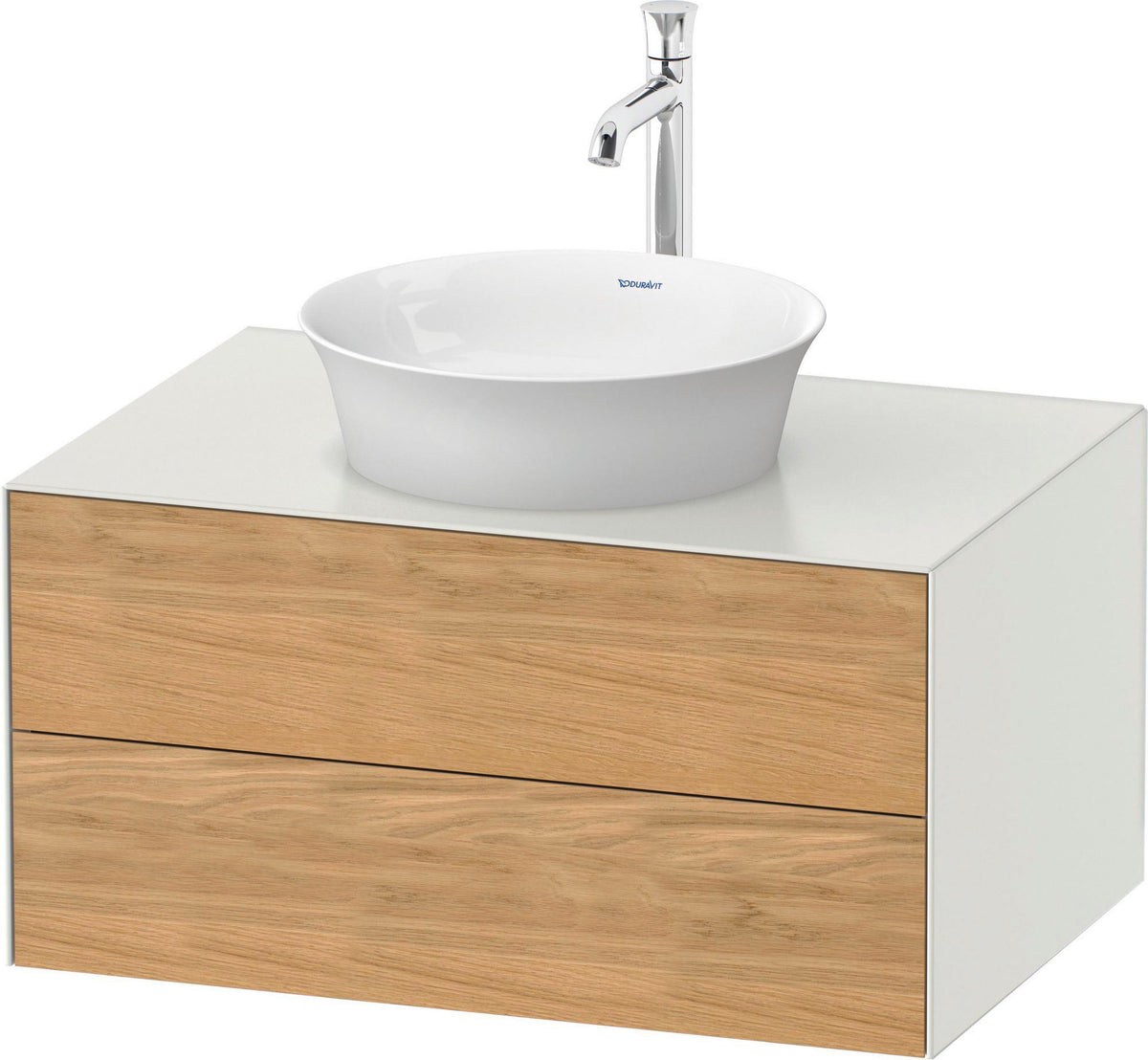 DURAVIT White Tulip Waschtischunterbau wandhängend 800 mm mit 2 Schubkästen & LED-Innenbeleuchtung