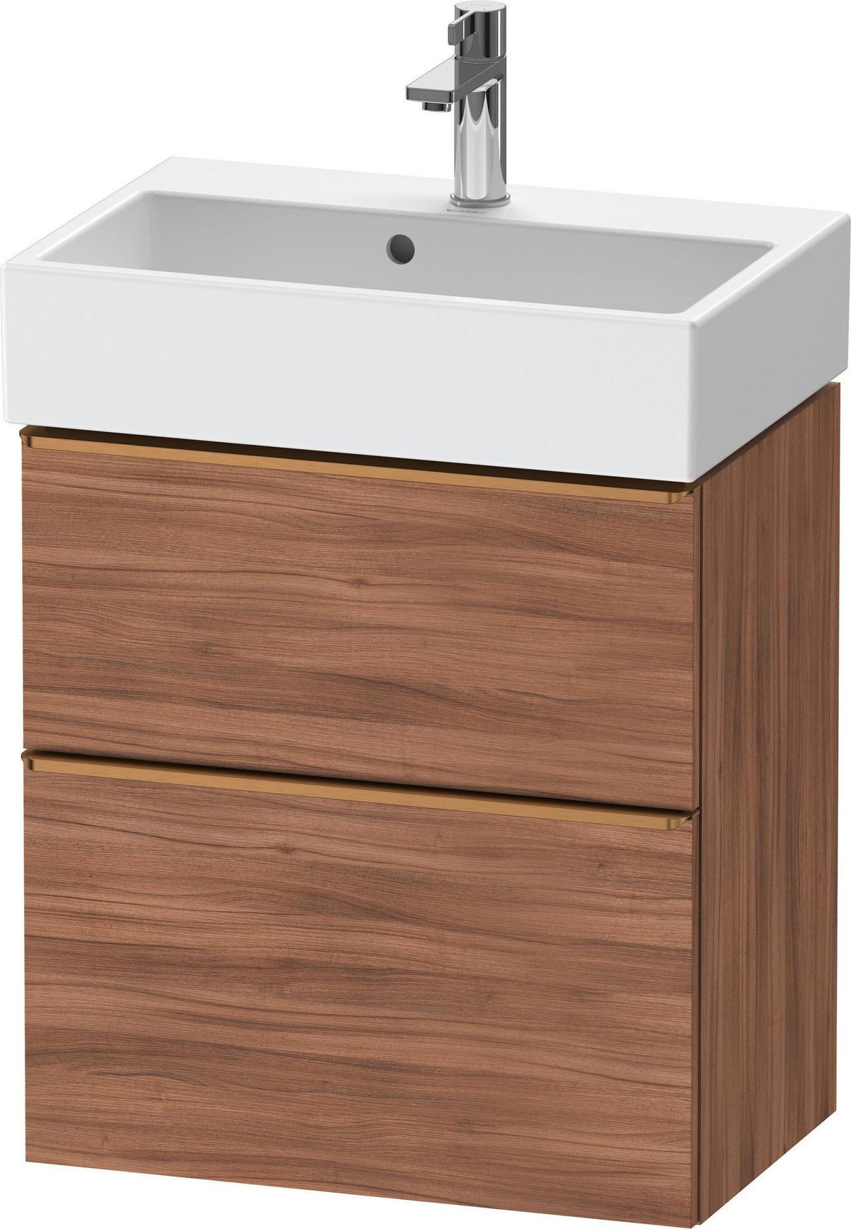 DURAVIT D-Neo Waschtischunterbau wandhängend Eiche Schwarz 584 mm mit Auszug und Schubkasten