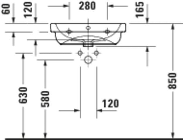 Duravit D-Code Waschtisch 550x430mm weiß mit Überlauf und HygieneGlaze