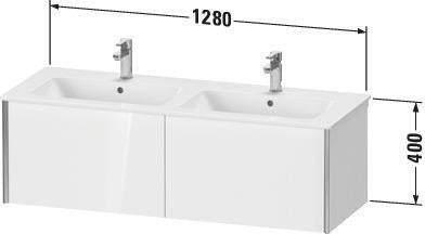 Duravit Waschtischunterbau XVIU 1280x400x480mm 2 Auszüge Ahorn rechts matt