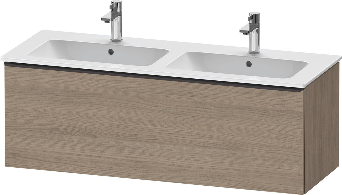 Duravit D-Neo Waschtischunterbau 1280 mm Eiche Terra Matt mit Bronze-Griff und Soft-Close