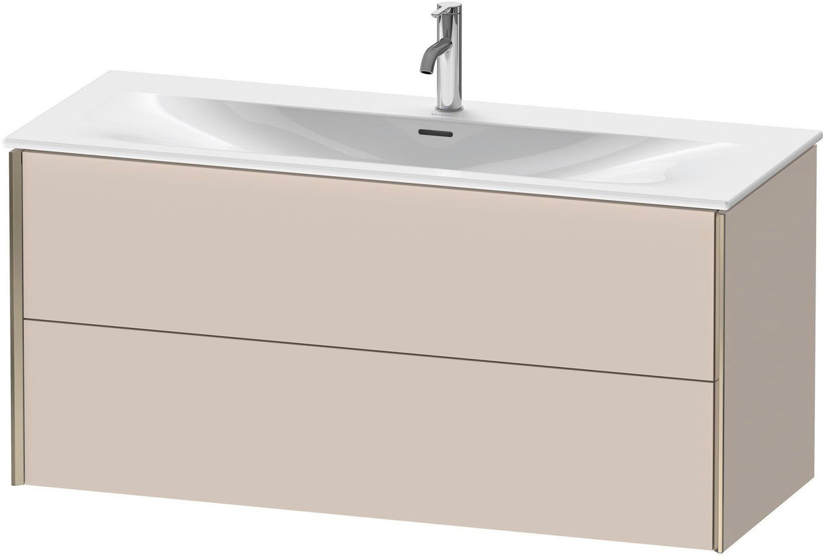 DURAVIT XViu Waschtischunterbau wandhängend 1210 mm, 2 Schubkästen, weiß matt – ohne Griff, mit Tip-On-Technik