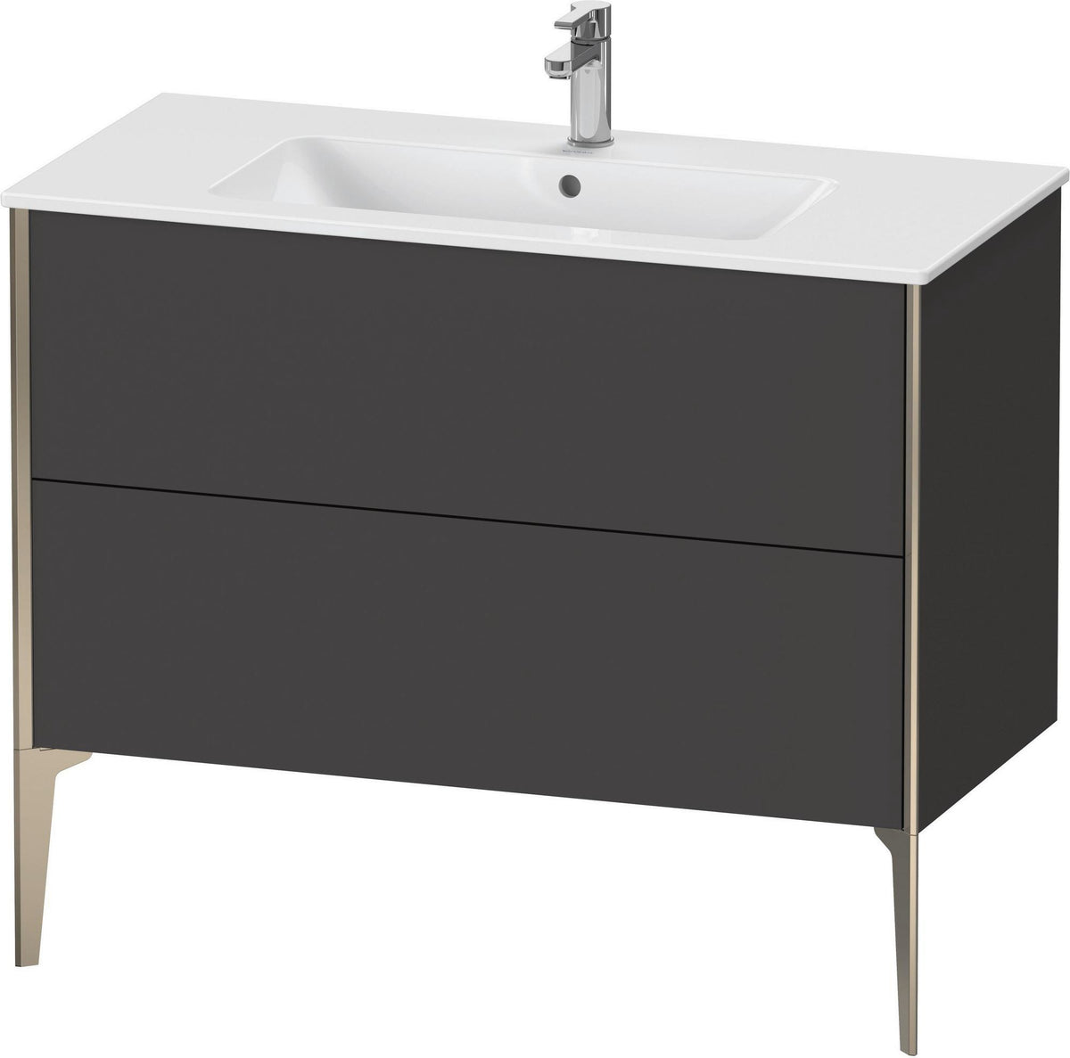 Duravit XViu Waschtischunterbau bodenstehend 1010 mm, 2 Auszüge, weiß matt, Tip-On