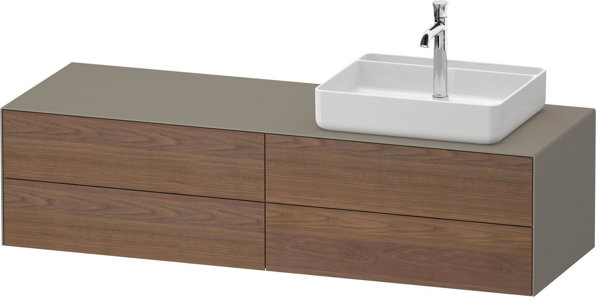 DURAVIT White Tulip Konsolenwaschtischunterbau 1600 mm von Philippe Starck – 4 Schubkästen, Weiß Seidenmatt
