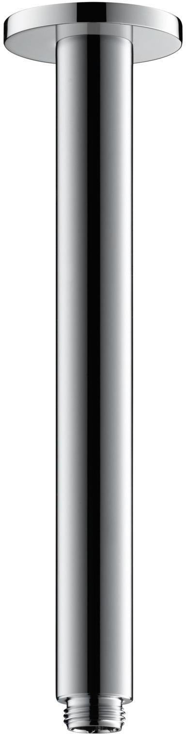 DURAVIT Brausearm Decke L325mm rund Schwarz Matt – Messing, 1/2 Zoll, mit Rosette