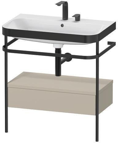 Duravit Waschtischset Happy D.2 Plus 775x490mm ein Hahnloch taupe supermatt