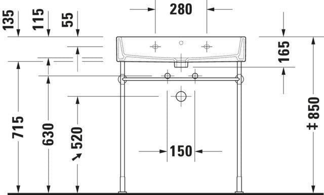 Duravit Waschtisch Vero Air 700 mm mit Überlauf und Hahnlochbank, weiß