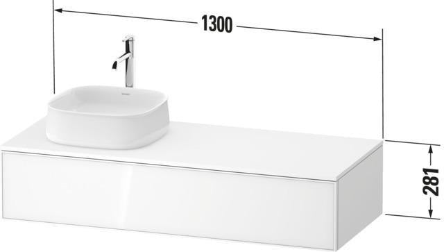 DURAVIT Zencha Konsolen-Waschtischunterbau 1300 mm Eiche Anthrazit mit Auszug