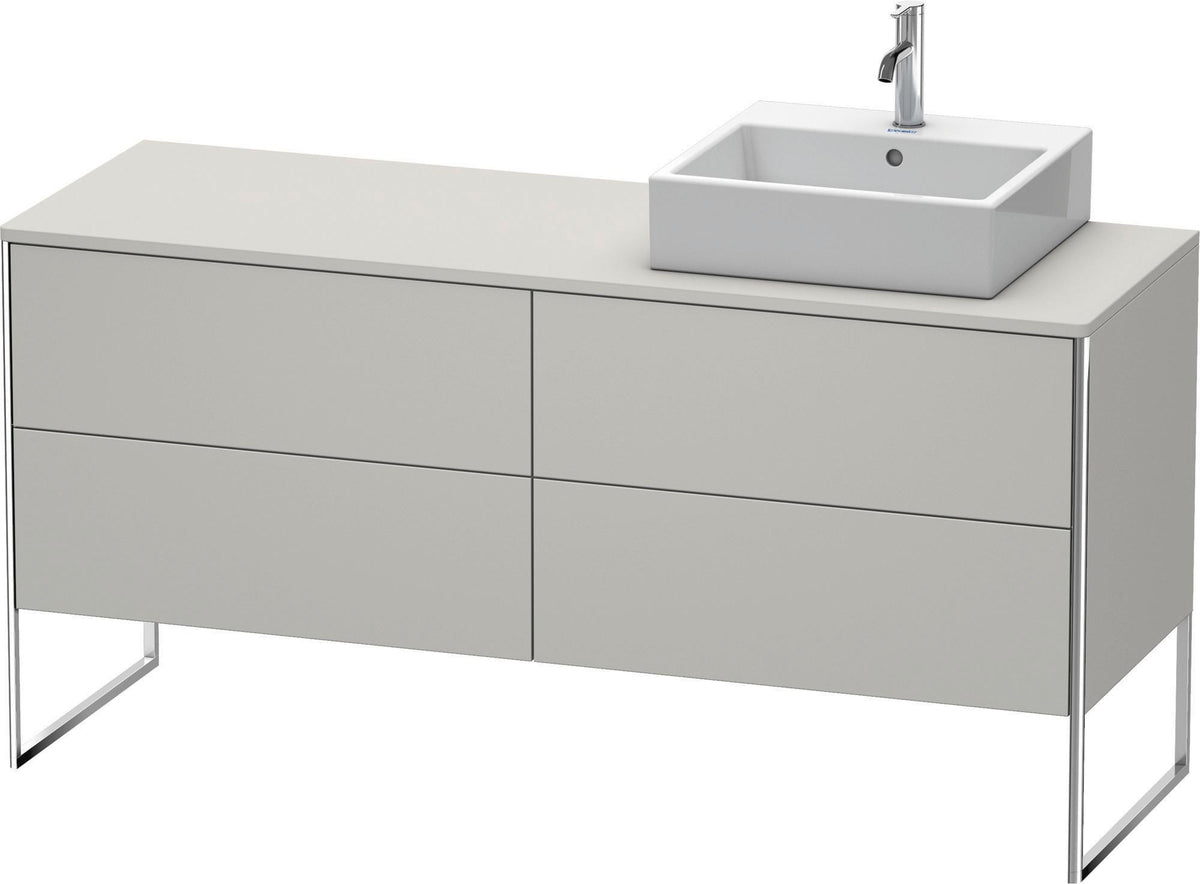 DURAVIT XSquare Waschtischunterbau bodenstehend 1600 mm betongrau matt mit 4 Auszügen
