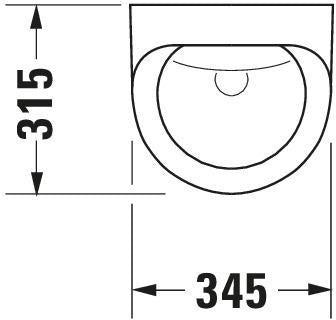 Duravit Design Classics Urinal Dura+ weiß, absaugend, ohne Deckel & Fliege, Zulauf hinten