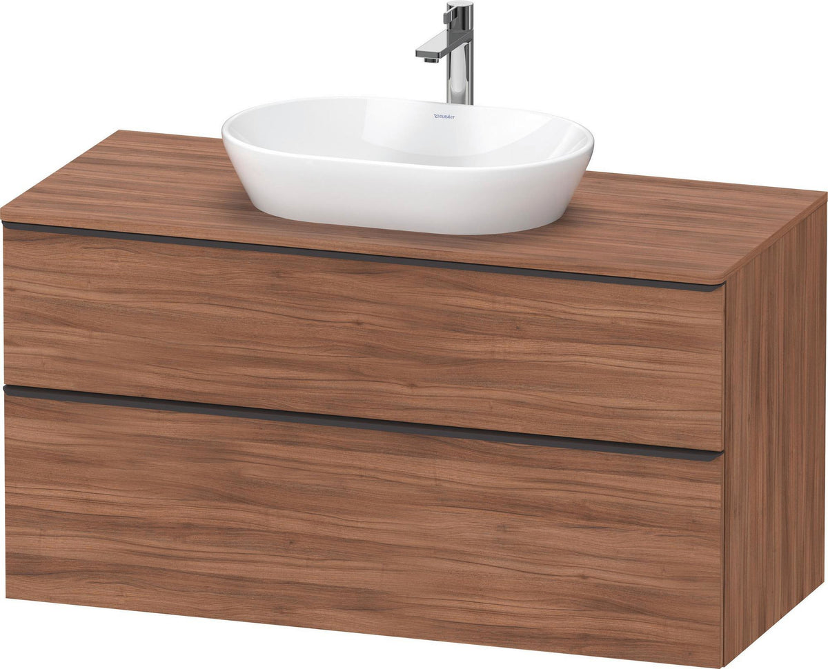 DURAVIT D-Neo Konsolenwaschtischunterbau 1200 mm Eiche Schwarz Matt mit Bronze Griff