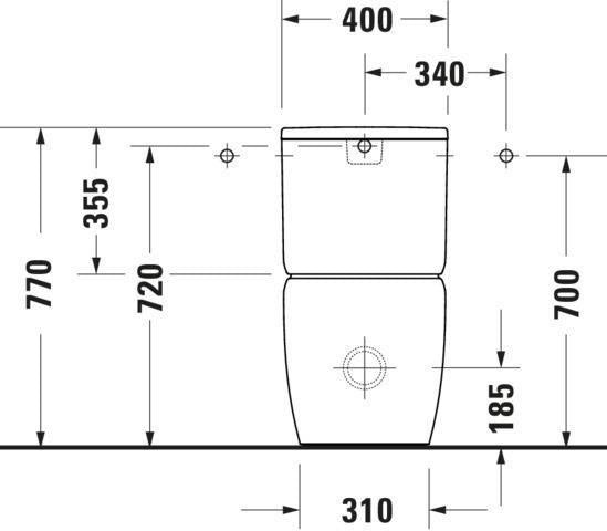 DURAVIT Stand-WC Qatego spülrandlos 660x390mm Abgang Vario Weiß