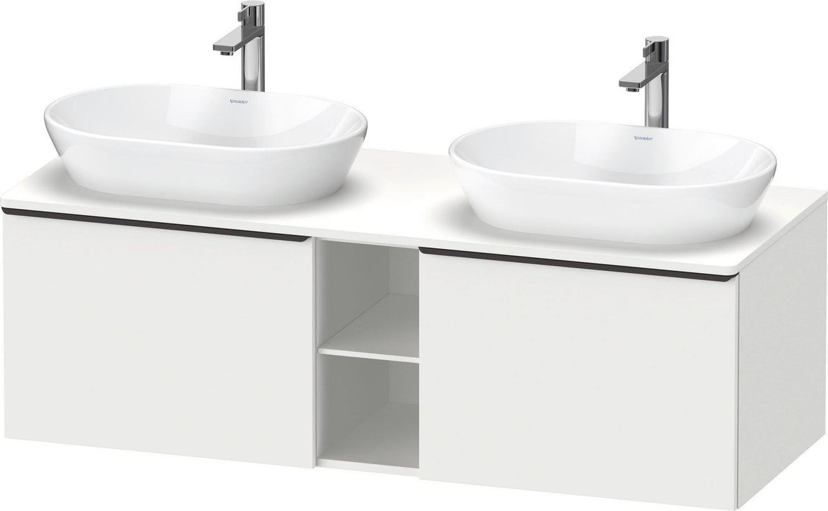 DURAVIT D-Neo Konsolenwaschtischunterbau 1400 mm betongrau matt mit 2 Auszügen und Bronze-Griffen