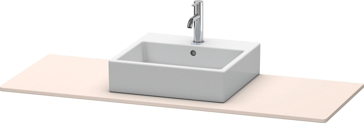 Duravit XSquare Konsole 1400x550mm betongrau matt – 1 Ausschnitt, mit Siphonaussparung