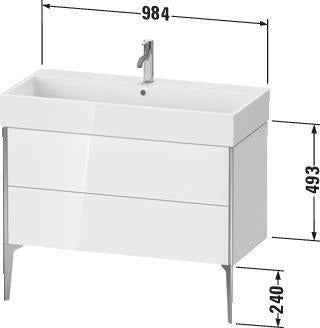 Duravit Waschtischunterbau XViu 984 mm weiß matt mit Tip-On-Technik für Vero Air