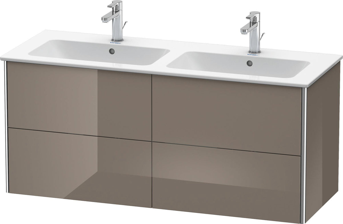 Duravit XSquare Waschtischunterbau 1280 mm, 4 Schubkästen, Betongrau Matt, wandhängend