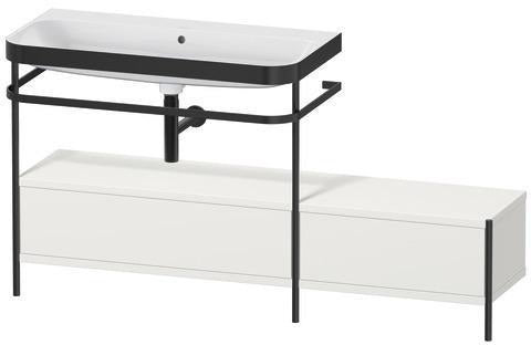 Duravit Waschtischset Happy D.2 Plus 1600x490mm Taupe Supermatt mit Hahnloch und Handtuchhalter