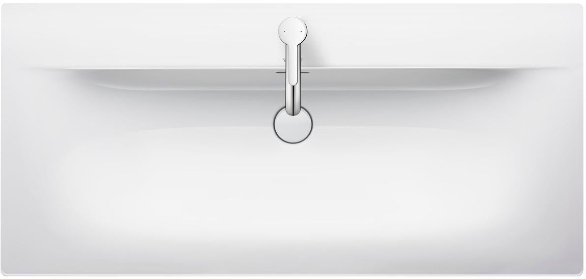 Duravit Viu Möbelwaschtisch 1030 mm Weiß mit Überlauf und Hahnlochbank