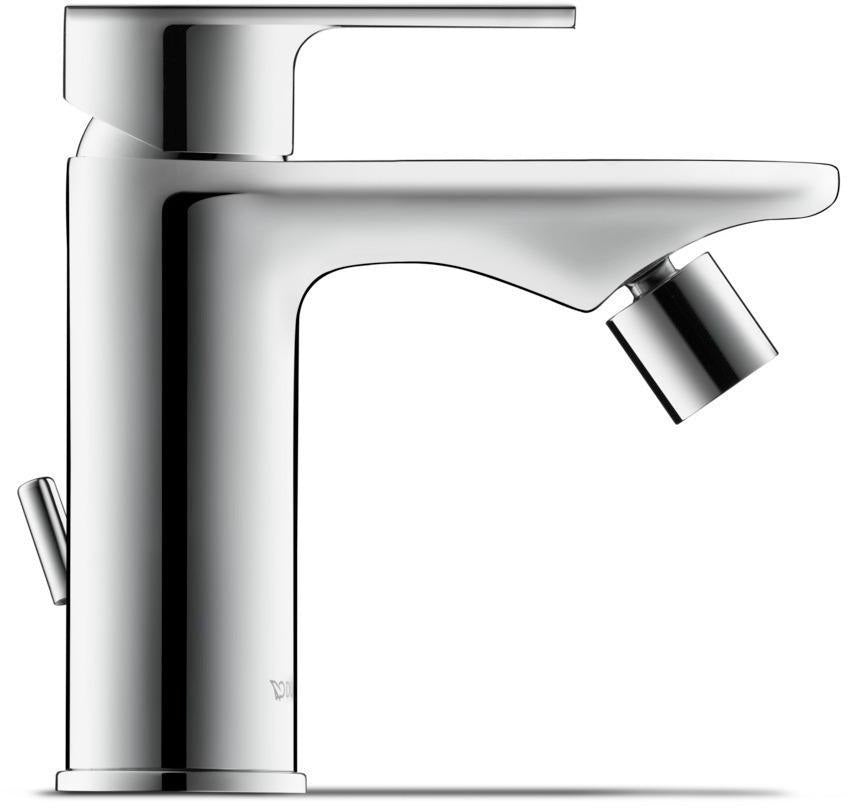 DURAVIT B.3 Einhebel-Bidetmischer mit Zugstangen-Ablaufgarnitur, chrom, 128 mm Ausladung