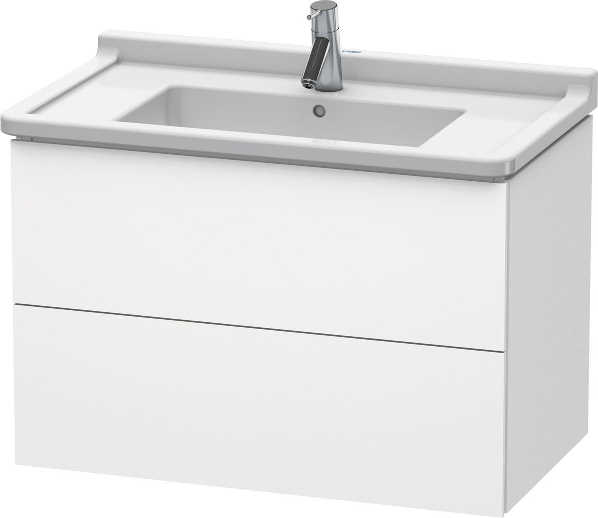 DURAVIT L-Cube Waschtischunterbau 820 mm taupe matt mit 2 Schubkästen und Tip-On-Technik