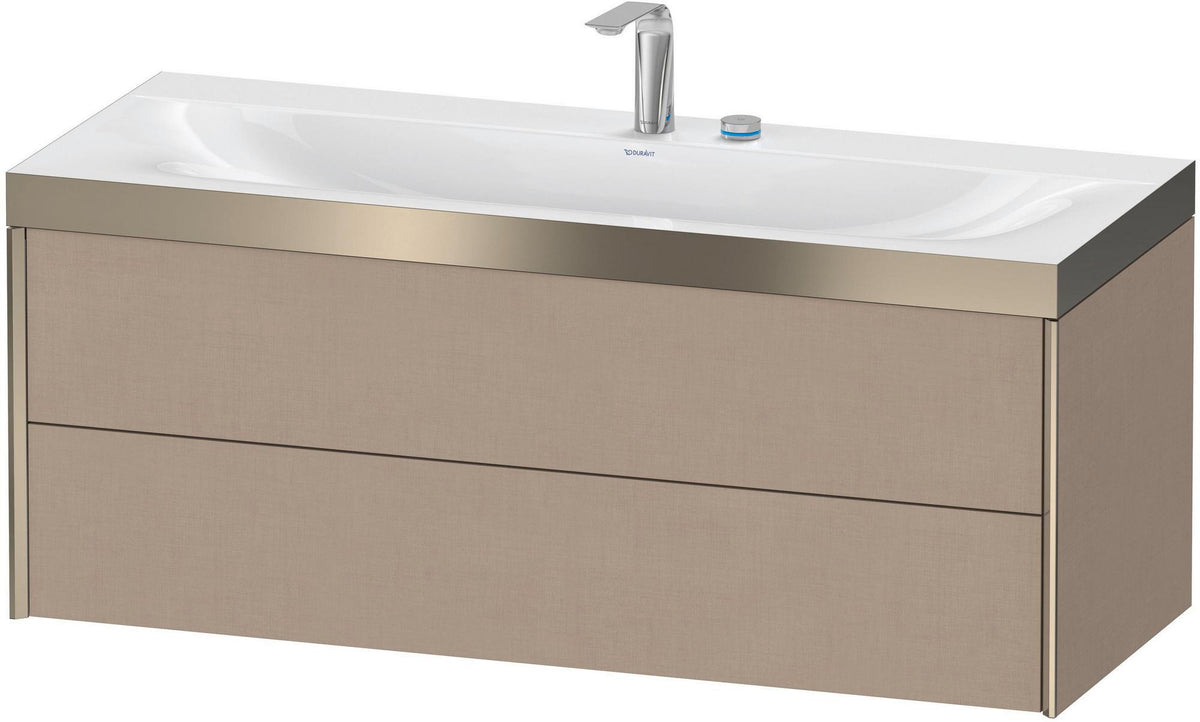 Duravit XViu Waschtischunterbauset c-bonded, 1200 mm, 2 Schubkästen, champagner matt/basalt matt