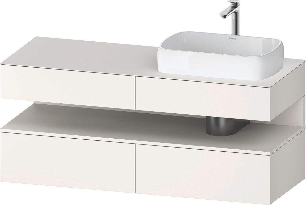 DURAVIT Qatego Konsolenwaschtischunterbau 1400 mm Weiß Matt Eiche Schwarz Matt wandhängend