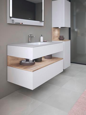 DURAVIT Qatego Einbauwaschtisch 480 mm Weiß Hochglanz, ohne Hahnloch, mit Überlauf