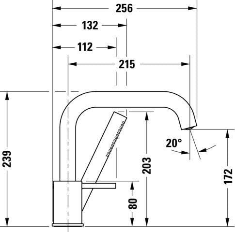 DURAVIT Circle 3-Loch Wannenarmatur Chrom Keramikmischsystem 215 mm Auslauf