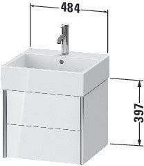 Duravit Waschtischunterbau XVIU 484 mm weiß matt mit Tip-On-Technik für Vero Air
