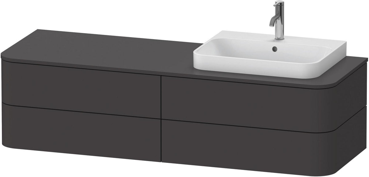 DURAVIT Happy D.2 Konsolenwaschtischunterbau 1600 mm taupe supermatt, 4 Schubkästen, Tip-On