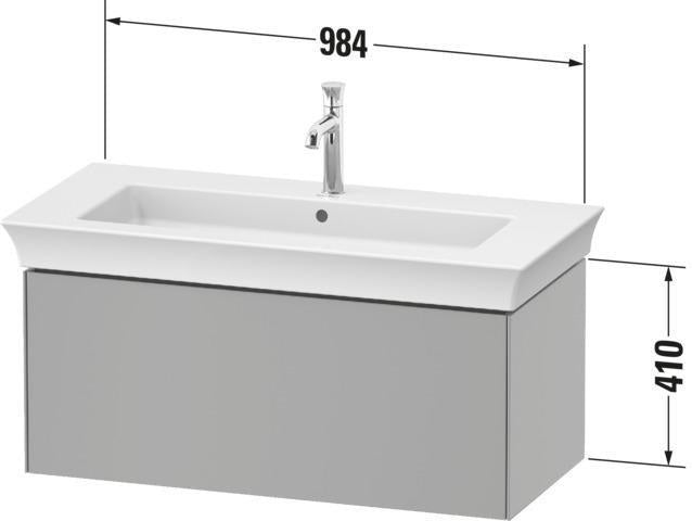 DURAVIT White Tulip Waschtischunterbau 984 mm Nordic Weiß Seidenmatt 1 Auszug