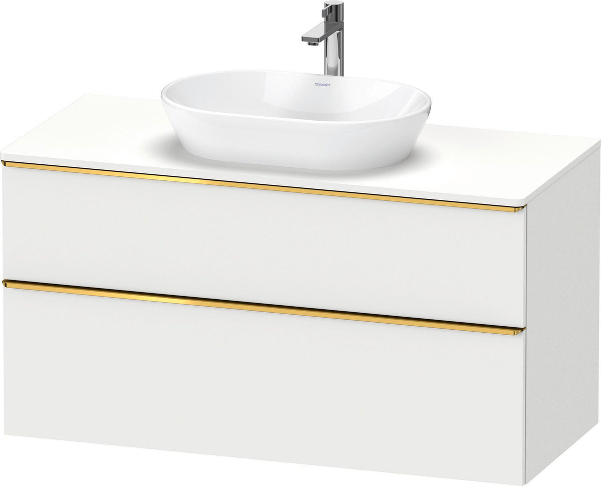 DURAVIT D-Neo Konsolenwaschtischunterbau 1200 mm Eiche Schwarz Matt mit Bronze Griff